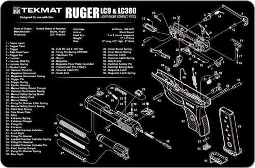 Details about   Tekmat Pistol Mat Ruger Lc9 Blk 