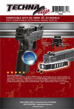 Techna Clip Concealable Gun Clip For Springfield XDM 9MM 40S&W 45 ACP XDMBR  - Hunting Stuff